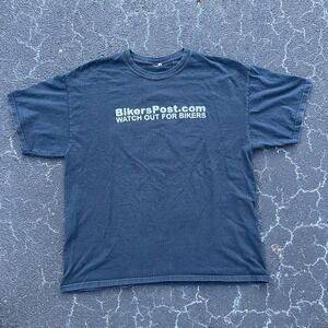Y2K Watch Out For Bikers Reflective T Shirt Size XL